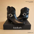 BA&SH COOPER BLACK LEATHER ANKLE BOOTS UK 4 EU 37 WOMEN'S NEW WITH BOX RRP £295
