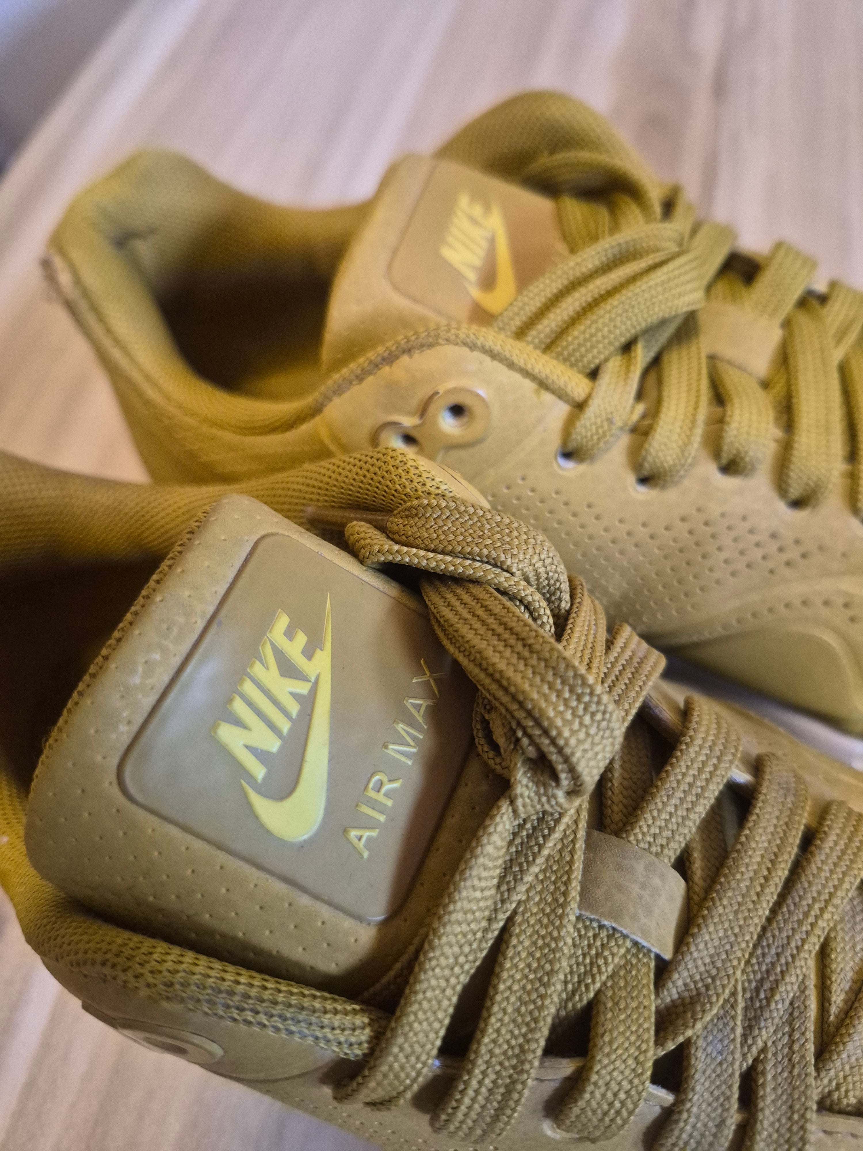 NIKE AIR MAX 1 PREMIUM OLIVE TRAINERS UK 5.5 EU 39 USED **GRADE B/C NO BOX RRP £135