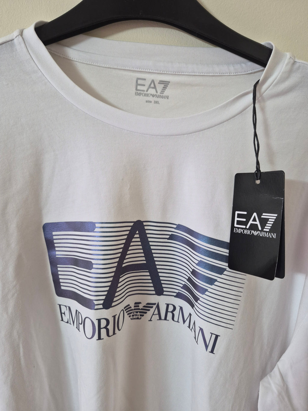 EA7 EMPORIO ARMANI LOGO LONG SLEEVE T-SHIRT WHITE MEN'S UK 3XL BRAND NEW WITH TAGS RRP £85