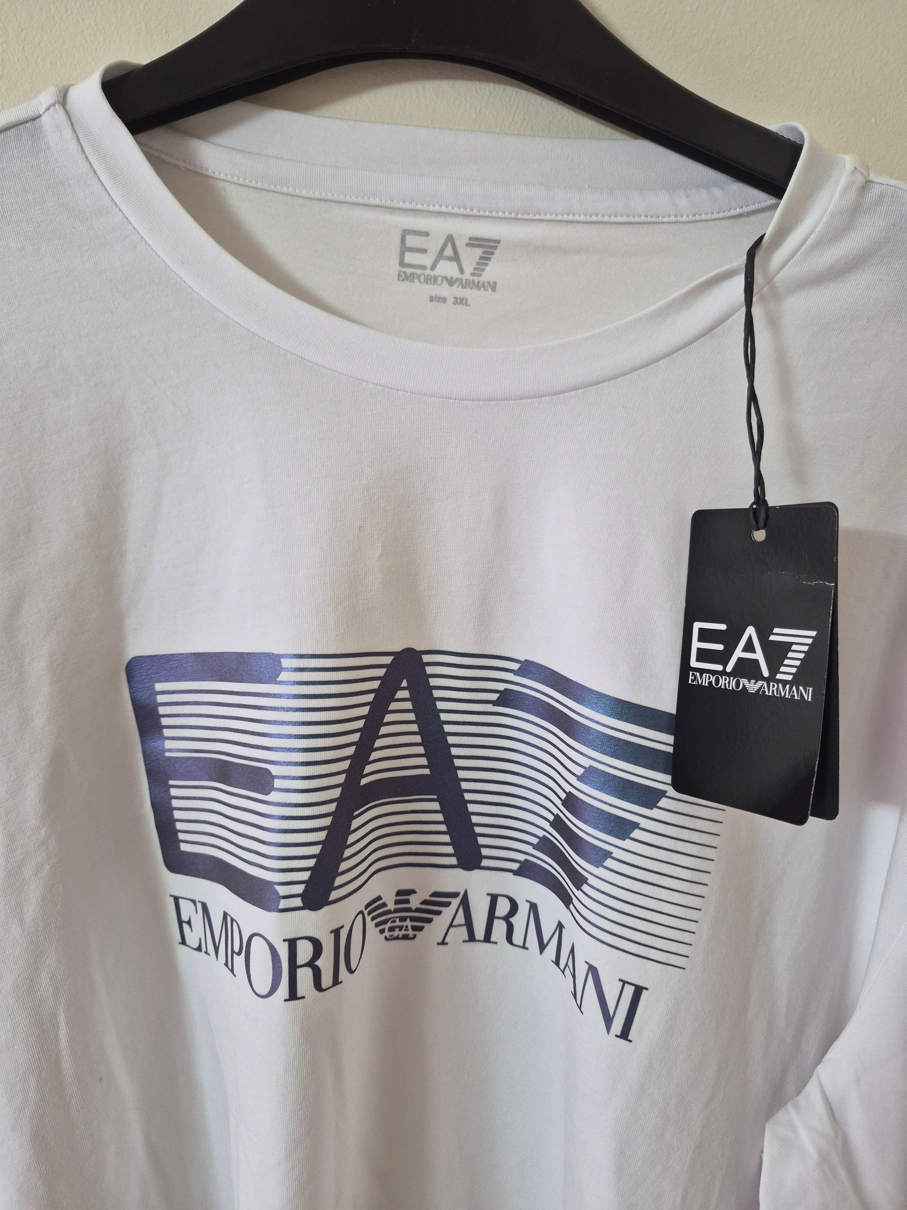EA7 EMPORIO ARMANI LOGO LONG SLEEVE T-SHIRT WHITE MEN'S UK 3XL BRAND NEW WITH TAGS RRP £85