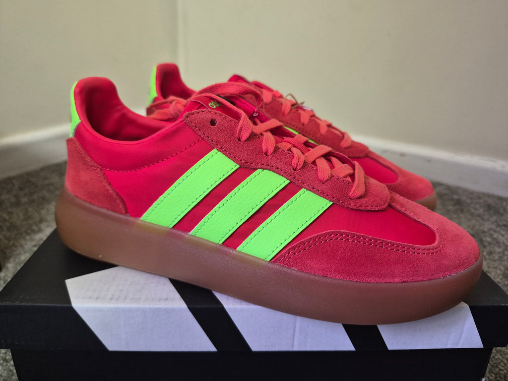 ADIDAS BARREDA DECODE TRAINERS RED/GREEN GUM – UK 5 – BRAND NEW WITH TAGS & BOX