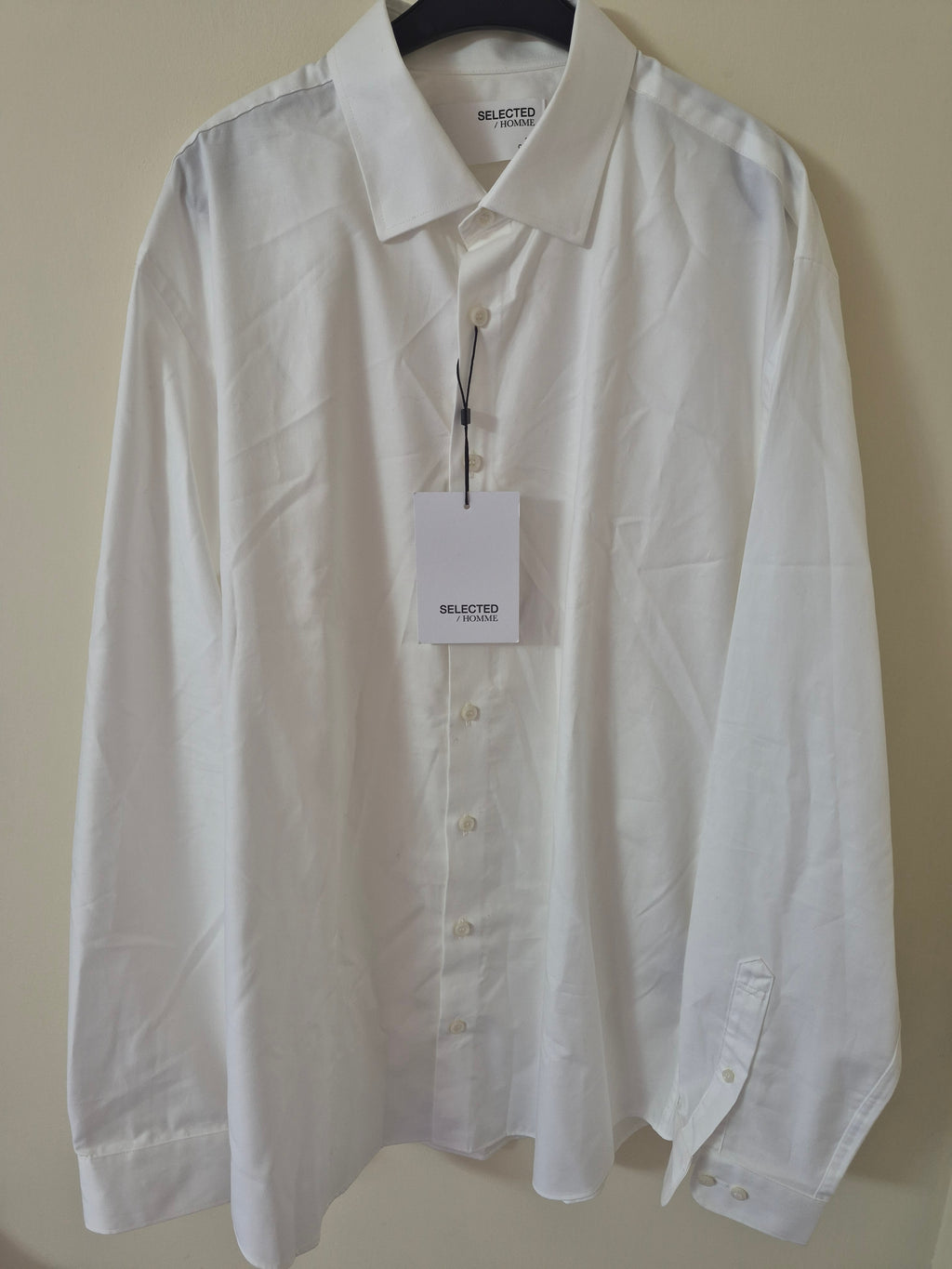 NEW SELECTED HOMME MEN’S SLIM ETHAN FORMAL SHIRT 17.5 NECK SIZE XL WHITE