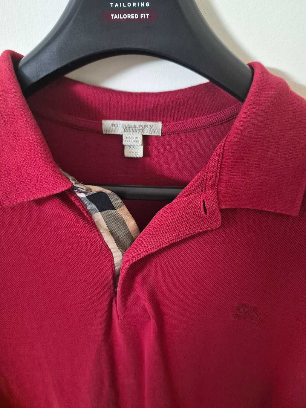 BURBERRY BRIT MEN'S BURGUNDY POLO SHIRT UK 2XL (FITS UK XL) NEW NO TAGS RRP £220