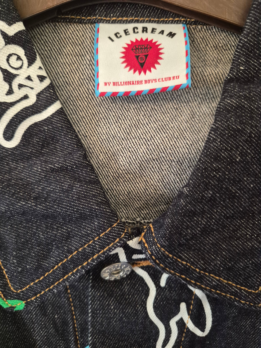 ICECREAM RUNNING DOG DENIM JACKET – DARK INDIGO – SIZE MEDIUM/LARGE RRP:£320