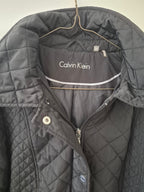 CALVIN KLEIN WOMEN'S BLACK QUILTED HOODED JACKET SIZE XL LIGHTWEIGHT COAT VERY GOOD CONDITION