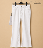 ARMANI EXCHANGE WOMEN'S WHITE MID RISE FLARE CAPRI JEANS SIZE W30 UK12 BNWT RRP £130