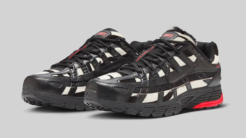 NIKE P-6000 PONY HAIR ZEBRA BLACK RED MEN'S UK 7 NEW BOXED RRP £124.99