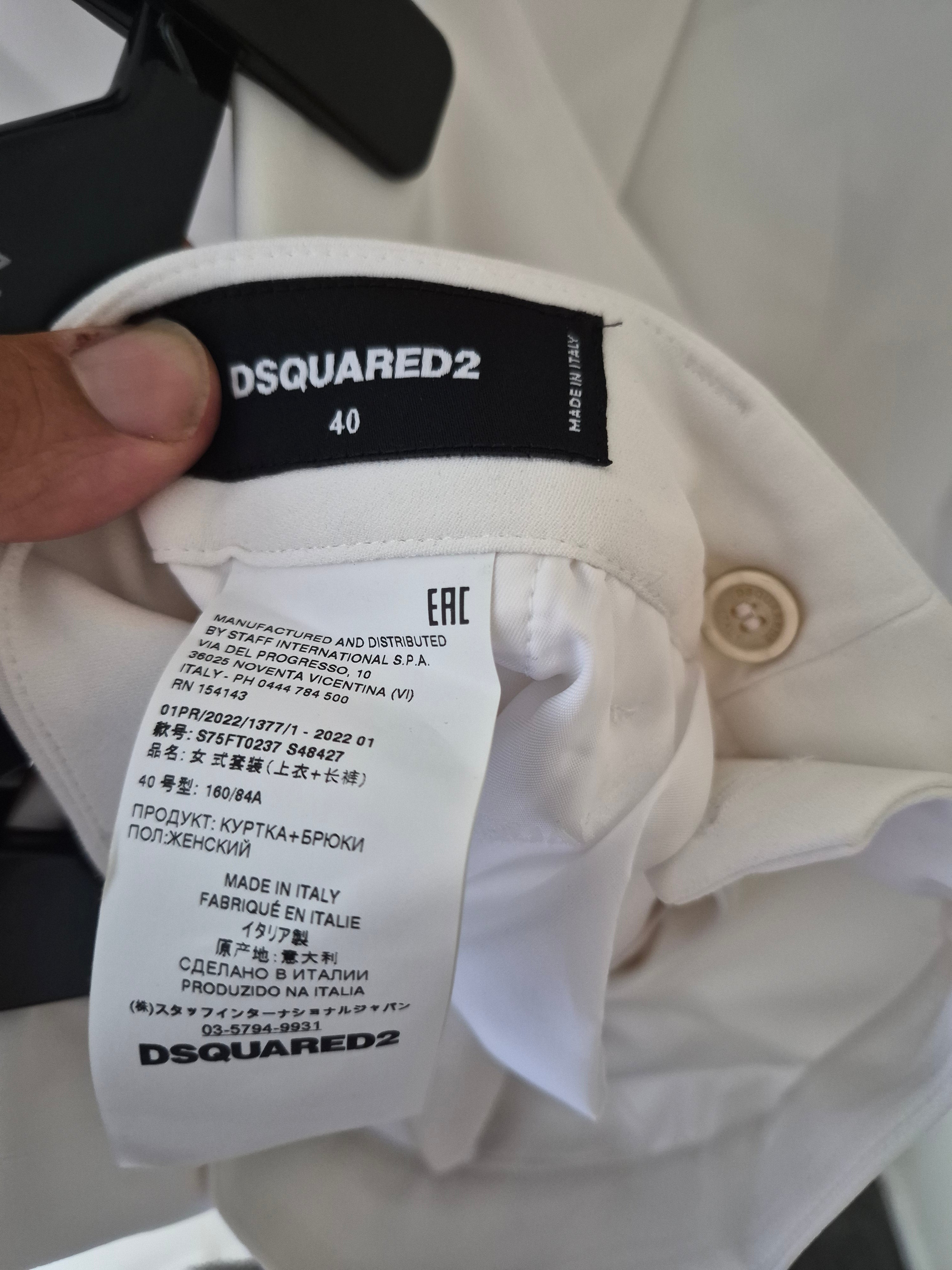 DSQUARED2 WOMEN'S WHITE DOUBLE BREASTED SUIT IT 40 UK 8 NEW WITH TAGS RRP £2200