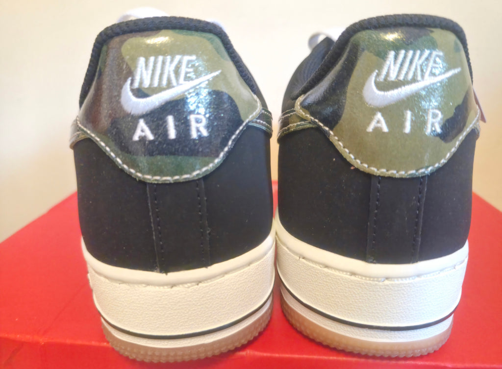 NIKE AIR FORCE 1 LOW RETRO WHITE BLACK GUM MED BROWN CAMO UK 7.5 MEN'S / WOMEN'S NEW HALF BOX RRP £119.99