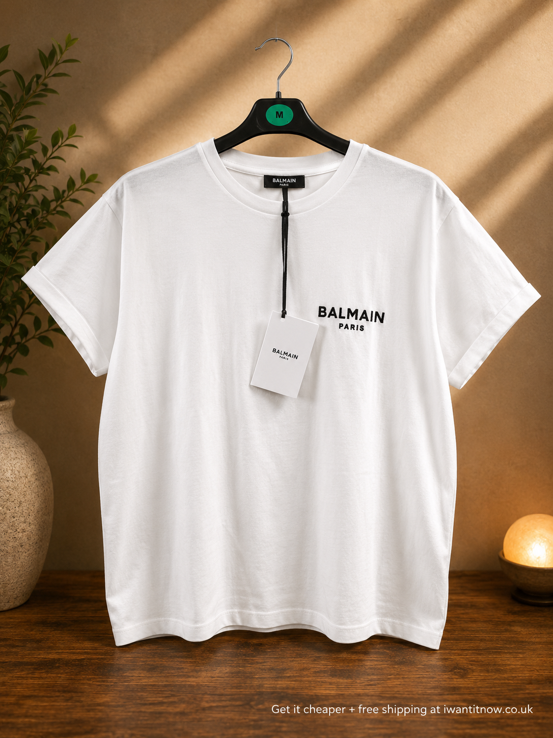BALMAIN PARIS WOMEN'S WHITE LOGO T-SHIRT SIZE MEDIUM BRAND NEW WITH TAGS RRP £325