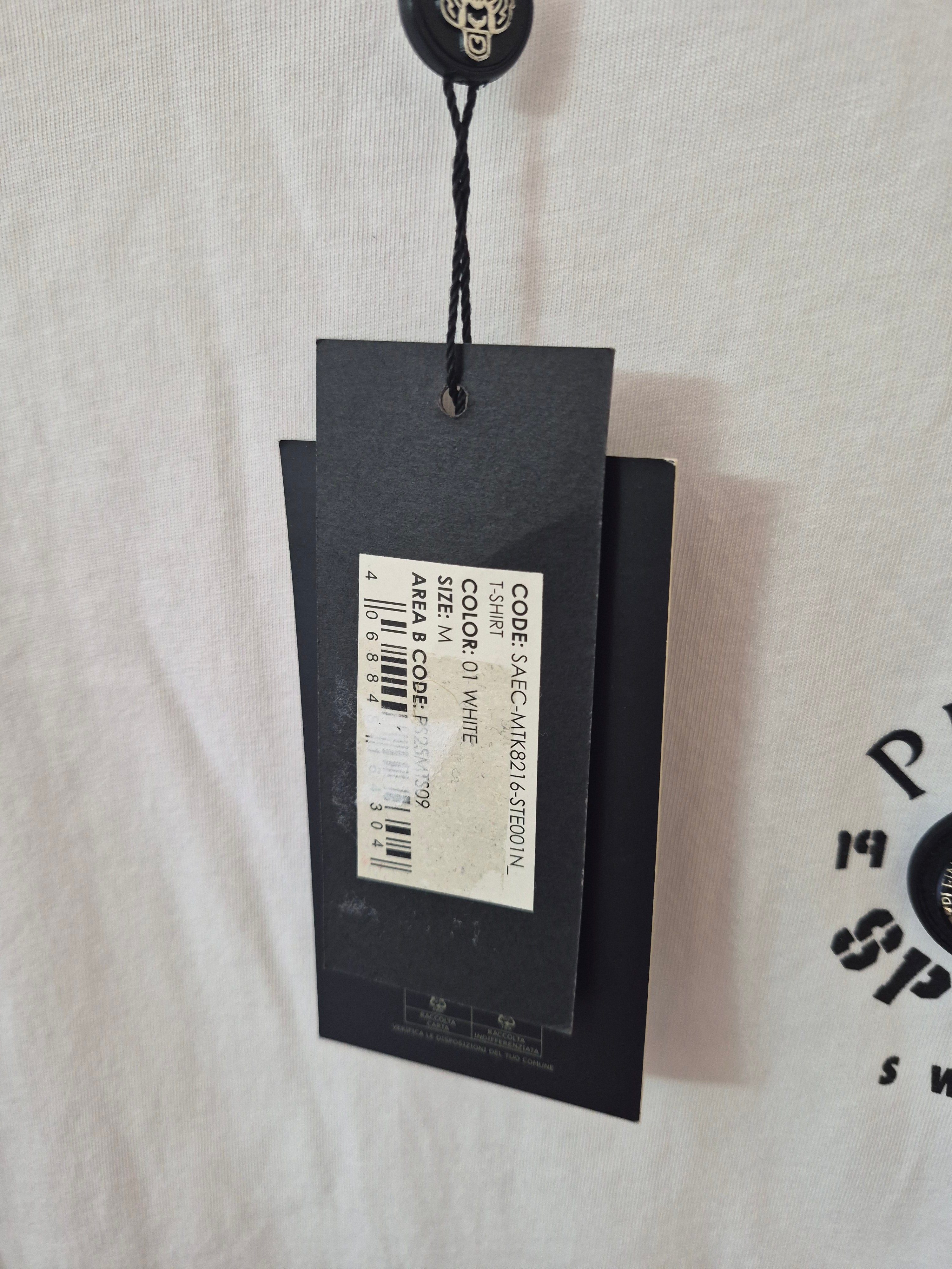 PLEIN SPORT SWIM WHITE LOGO T-SHIRT MEN'S SIZE M BRAND NEW WITH TAGS RRP£150