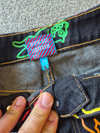 ICE CREAM RUNNING DOG ALL OVER PRINT JEANS MENS W30 BLACK DENIM BILLIONAIRE BOYS CLUB