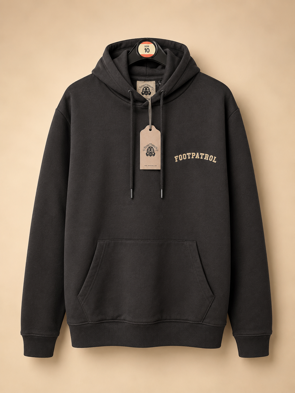 MENS FOOTPATROL BLACK GRAPHIC HOODIE SIZE SMALL 100% COTTON RRP £80