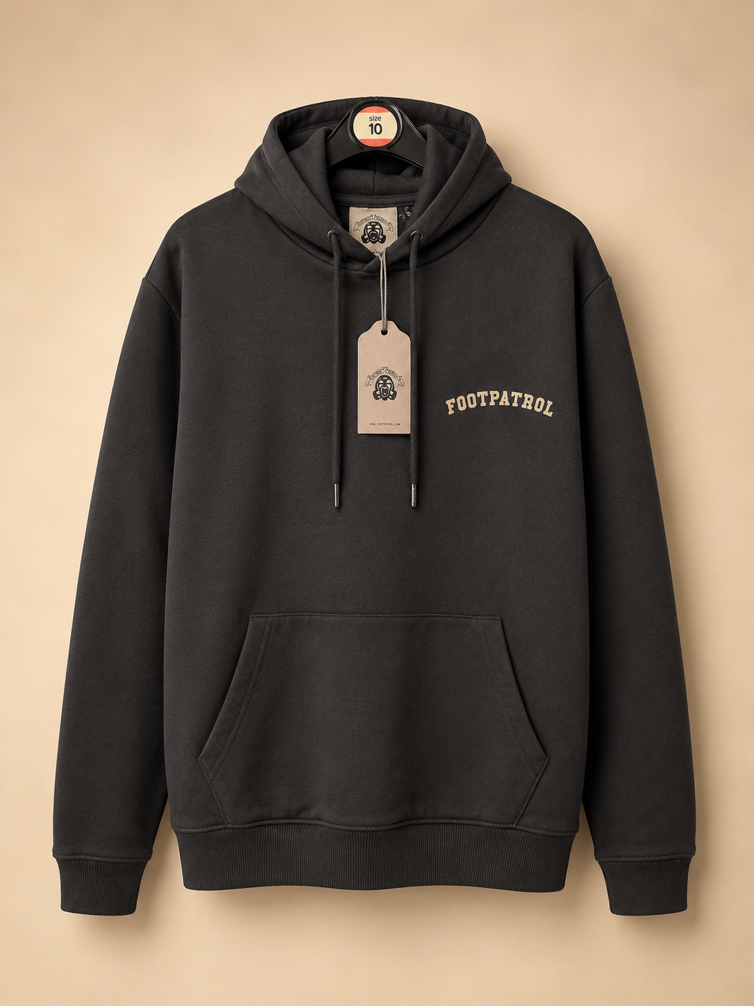 MENS FOOTPATROL BLACK GRAPHIC HOODIE SIZE SMALL 100% COTTON RRP £80