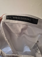 ARMANI EXCHANGE WOMEN'S WHITE MID RISE FLARE CAPRI JEANS SIZE W30 UK12 BNWT RRP £130