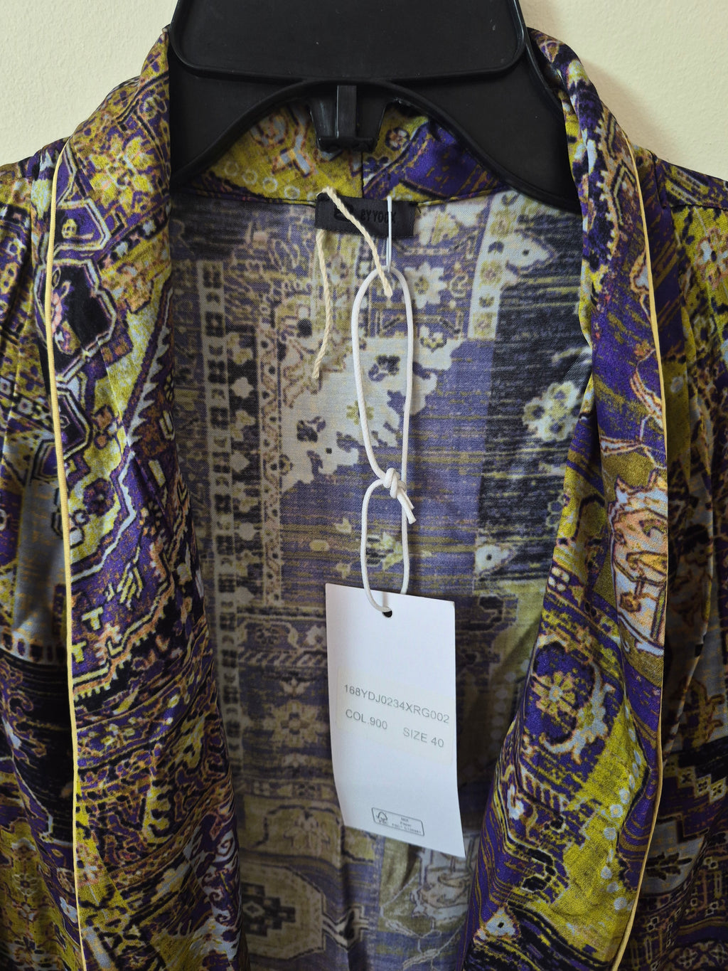 BYYDOX PRINTED OPEN FRONT BLAZER PURPLE MULTI WOMEN'S UK 12 BNWT RRP£120