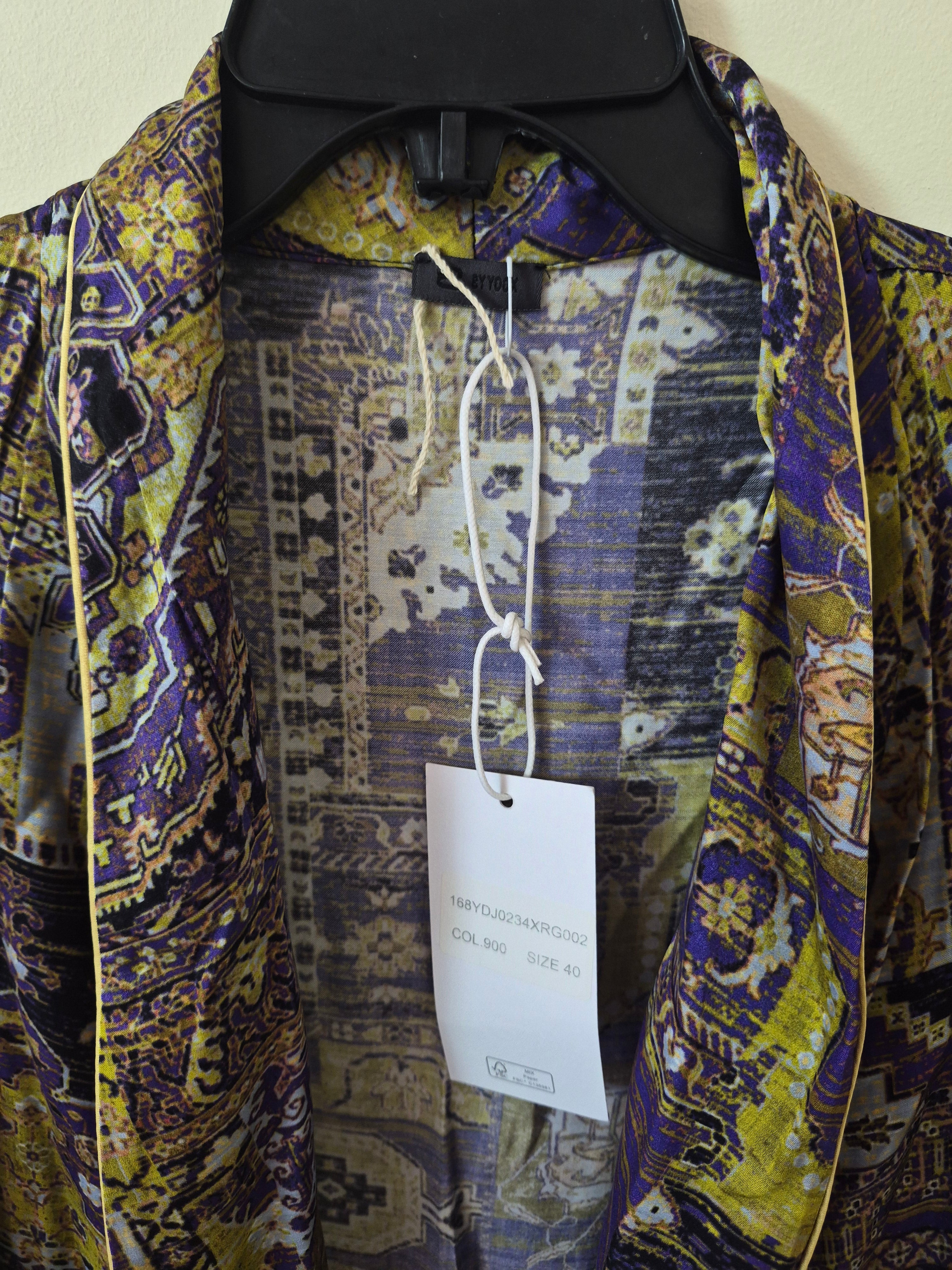 BYYDOX PRINTED OPEN FRONT BLAZER PURPLE MULTI WOMEN'S UK 12 BNWT RRP£120