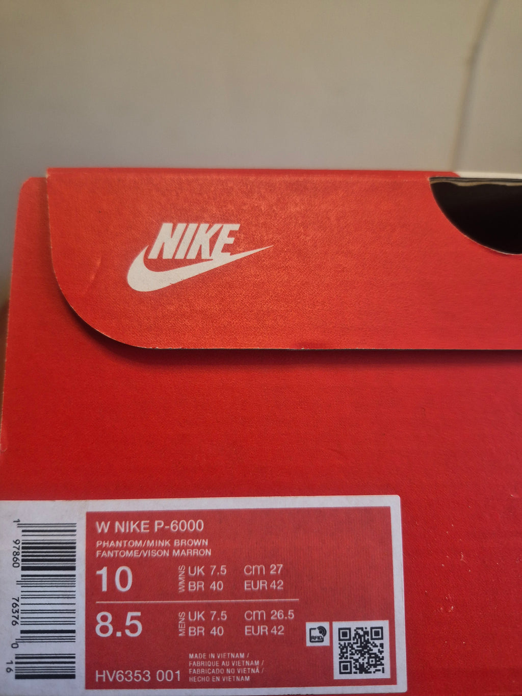 NIKE P-6000 PHANTOM / MINK BROWN TRAINERS UK 7.5 MEN'S OR WOMEN'S EU 42 BRAND NEW WITH FULL BOX RRP £110