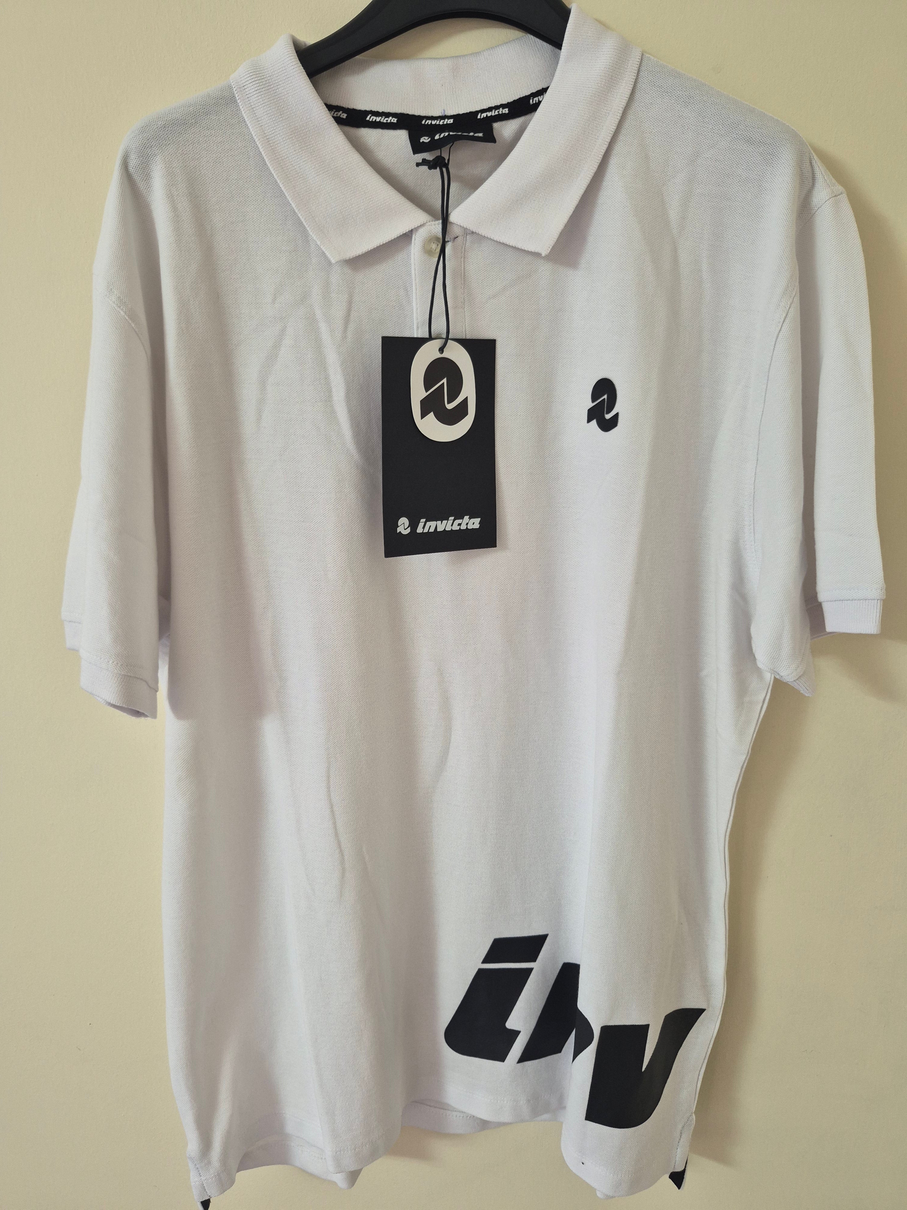 NEW INVICTA MEN’S BIG LOGO COTTON POLO SHIRT WHITE XXL RRP£70
