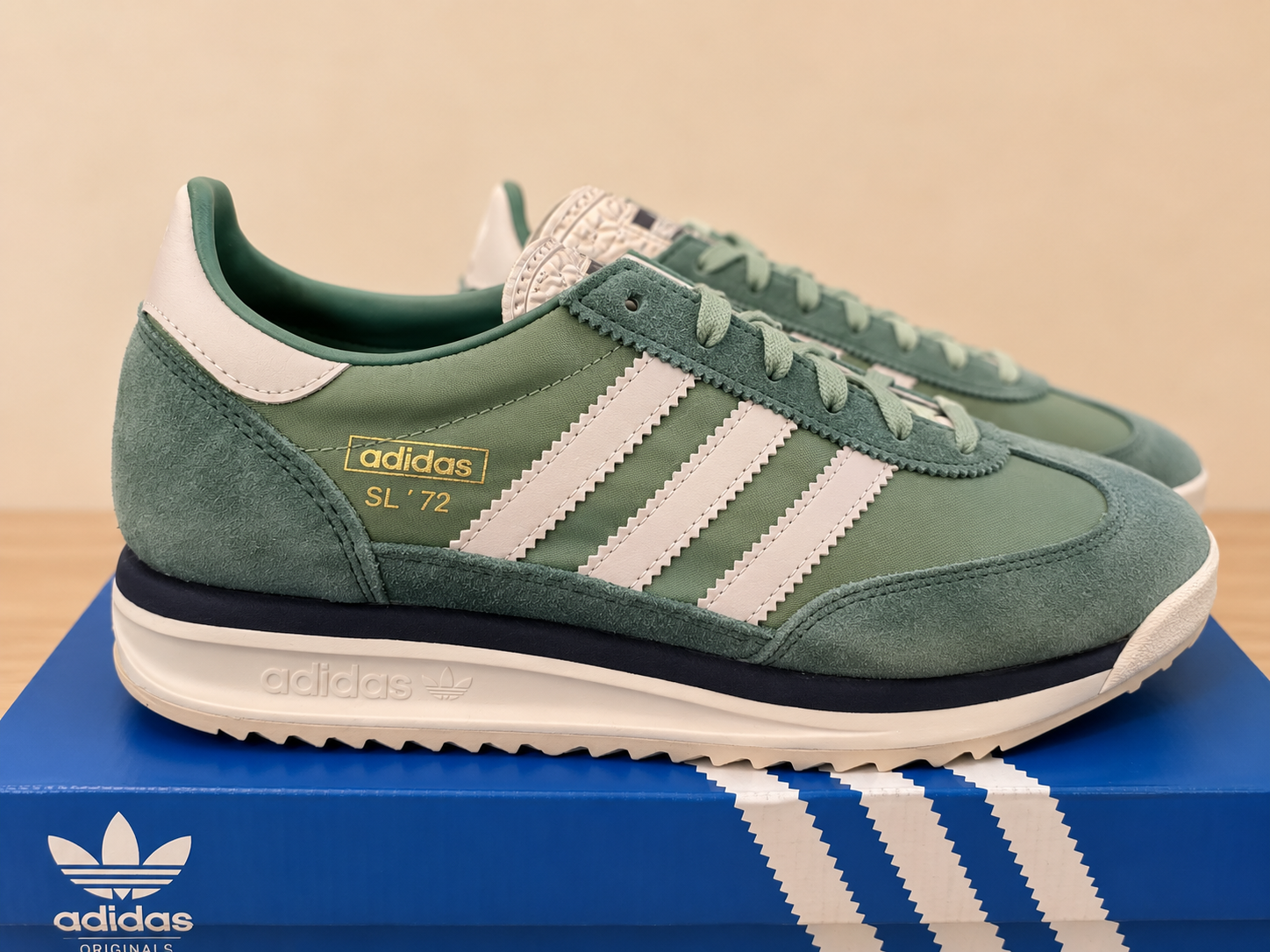 ADIDAS ORIGINALS SL 72 RS GREEN WHITE TRAINERS UK 6 WOMEN'S RRP £90