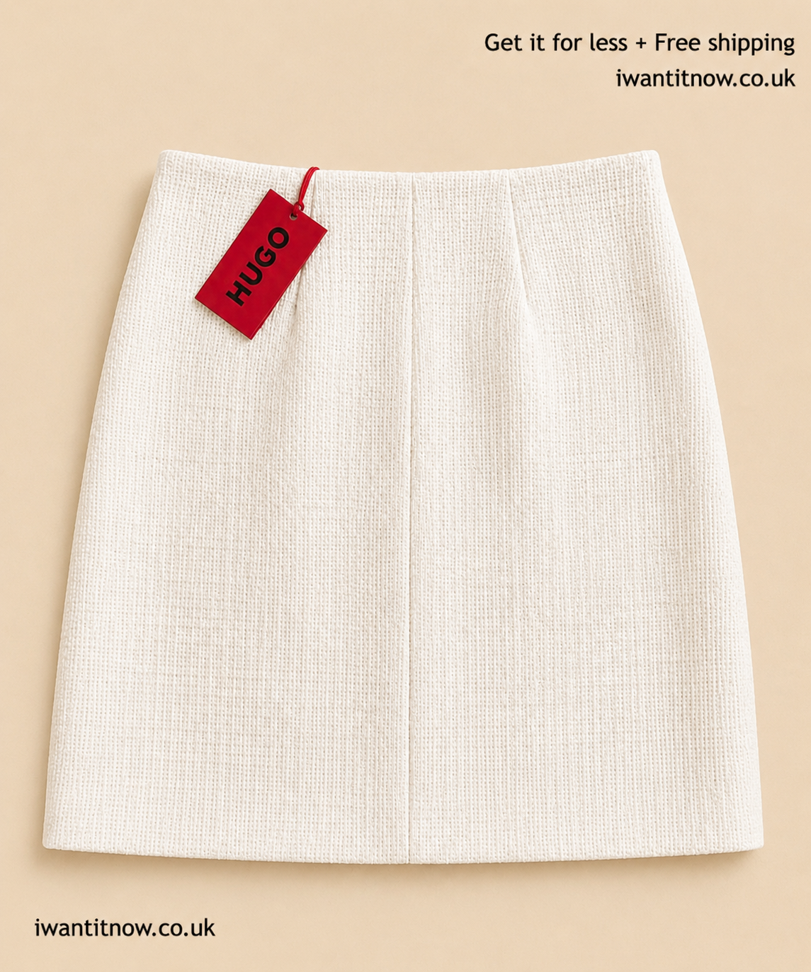 HUGO WOMEN'S OFF WHITE BOUCLÉ MINI SKIRT UK 10 EU 40 BRAND NEW WITH TAGS AUTHENTIC RRP £199