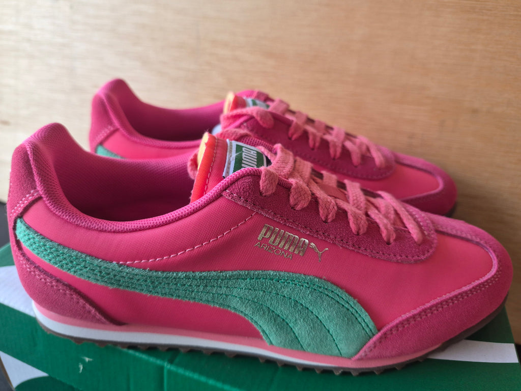 PUMA ARIZONA NYLON TRAINERS PINK GREEN WOMEN'S UK 4 BRAND NEW WITH BOX RRP £75