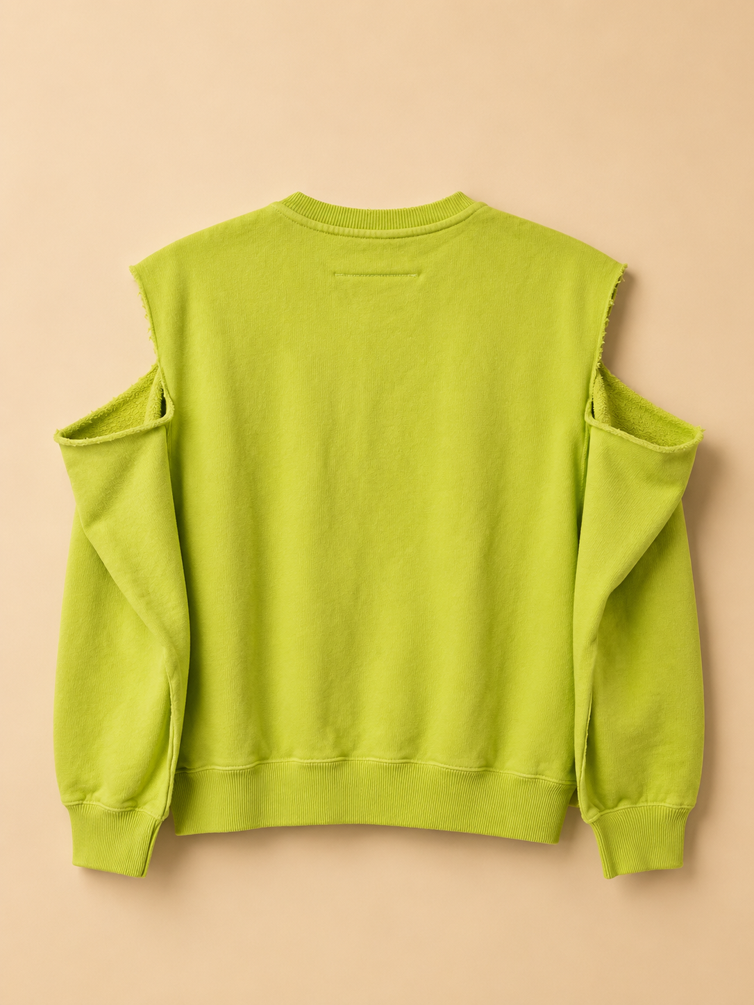 MAISON MARGIELA MM6 KIDS NEON LIME COLD SHOULDER SWEATSHIRT AGE 6 100% COTTON RRP £195