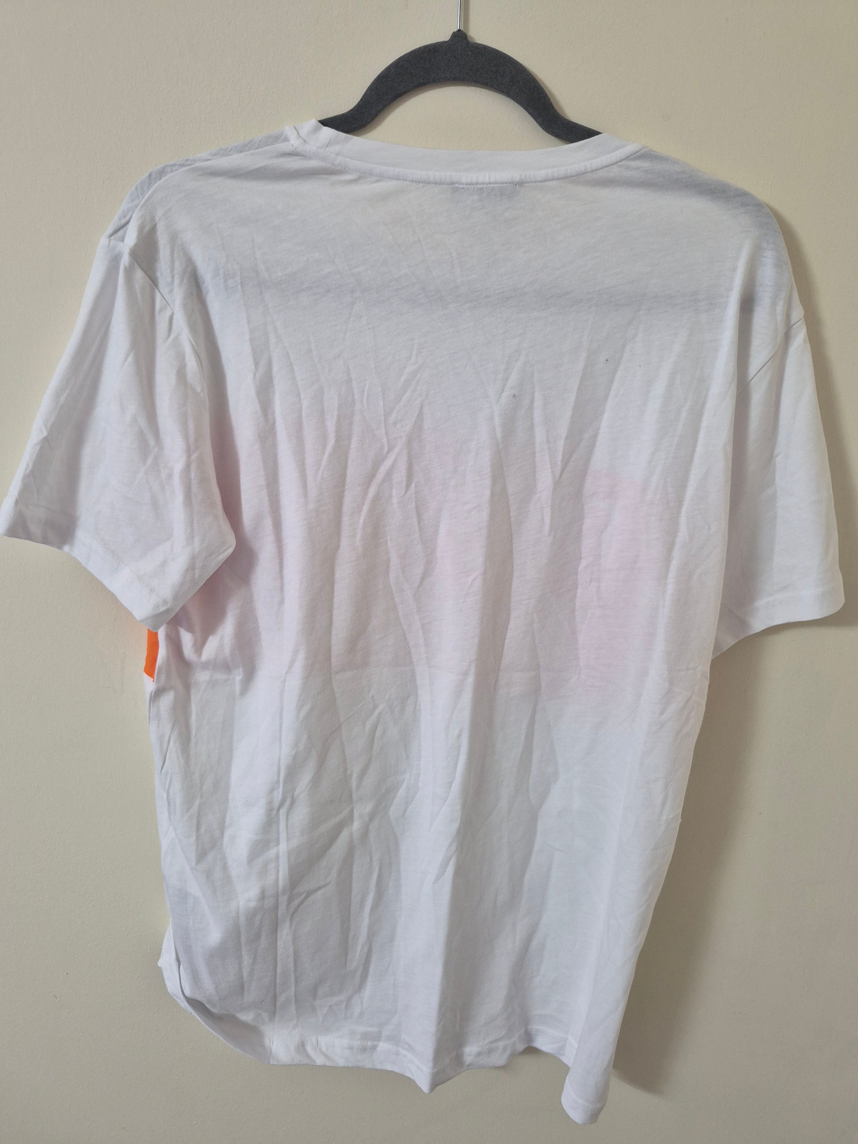 EMPORIO ARMANI MENS WHITE ORANGE LOGO CREW NECK T SHIRT SIZE L BRAND NEW RRP £120