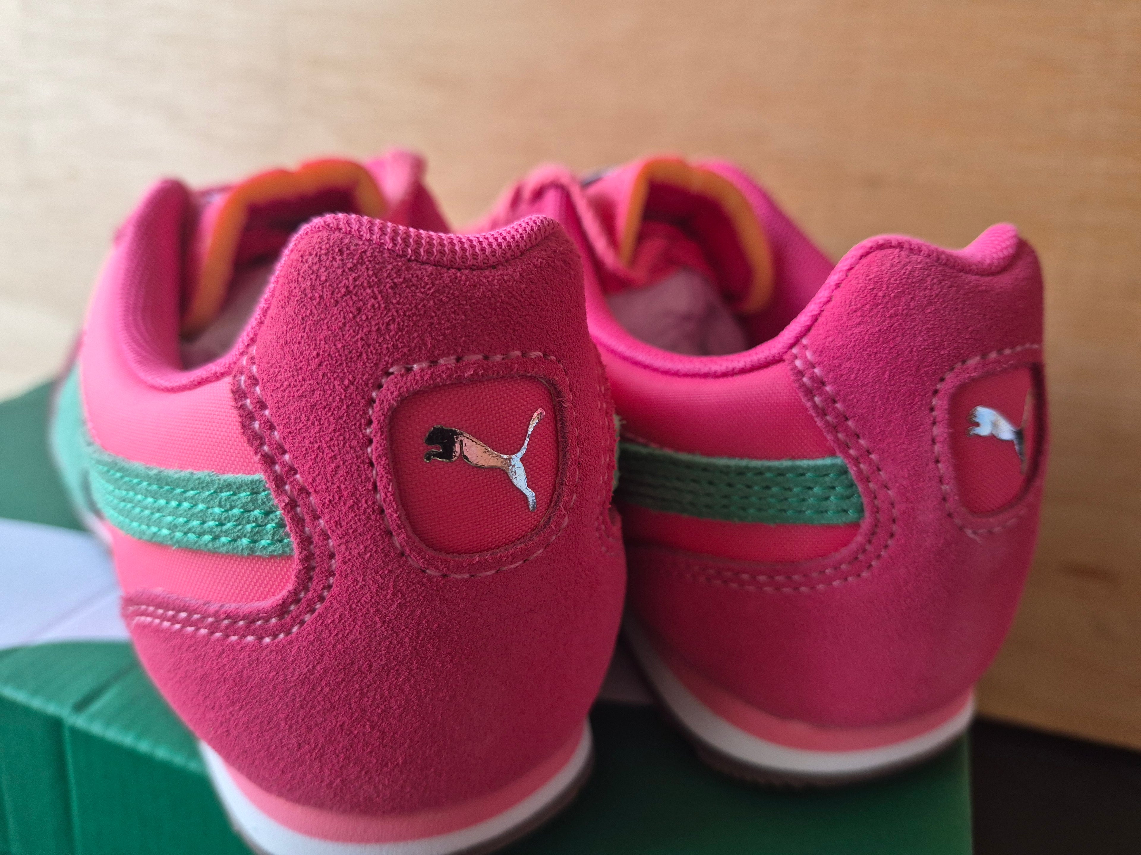 PUMA ARIZONA NYLON TRAINERS PINK GREEN WOMEN'S UK 4 BRAND NEW WITH BOX RRP £75