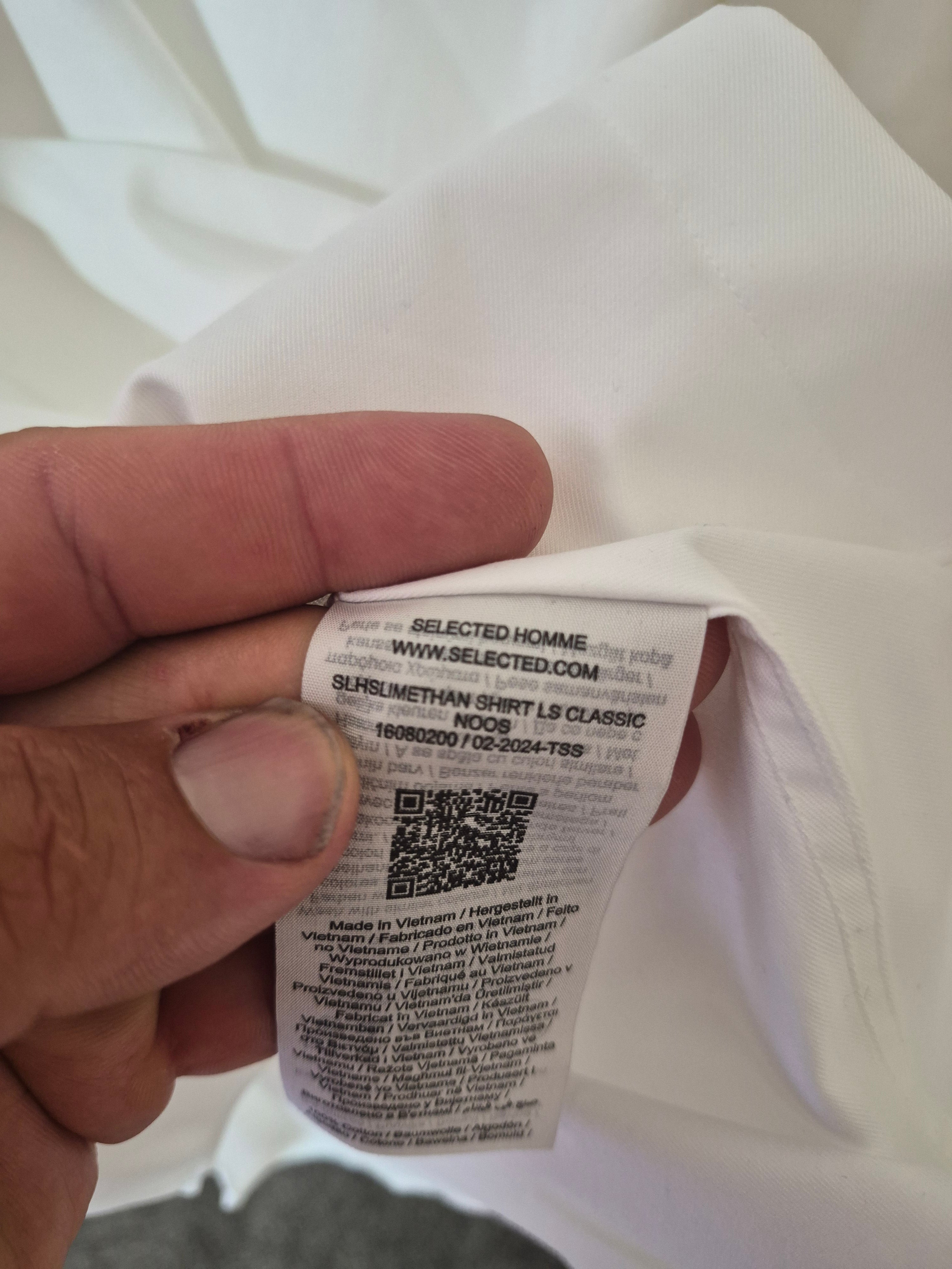 NEW SELECTED HOMME MEN’S SLIM ETHAN FORMAL SHIRT 17.5 NECK SIZE XL WHITE
