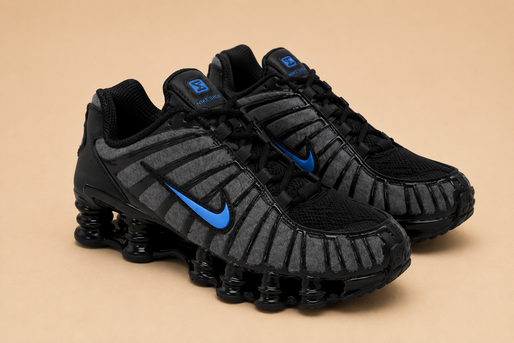 NIKE SHOX TL SE BLACK PHOTO BLUE STEALTH WOMEN'S UK 5 NEW HALF BOX RRP £184.99