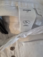 MAJE WHITE BUTTON FLY STRAIGHT LEG JEANS WOMEN'S FR42 UK14 BNWT DESIGNER DENIM £215 RRP
