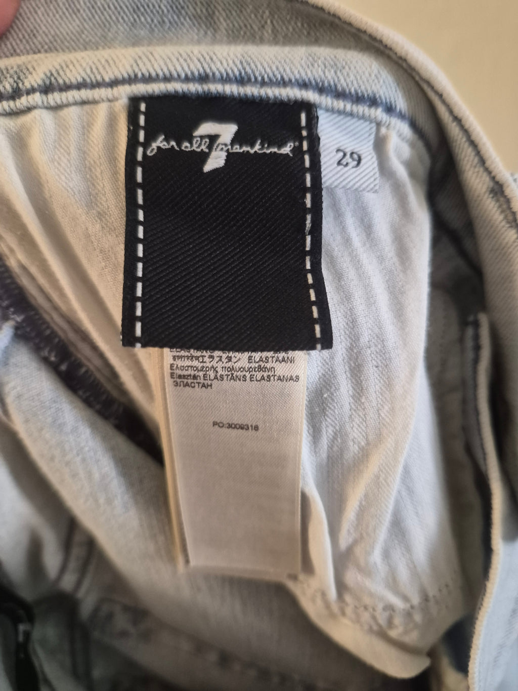 7 FOR ALL MANKIND ITALIAN WOMEN'S LIGHT WASH DISTRESSED JEANS UK 10 W29 RRP £240