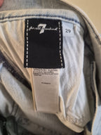 7 FOR ALL MANKIND ITALIAN WOMEN'S LIGHT WASH DISTRESSED JEANS UK 10 W29 RRP £240