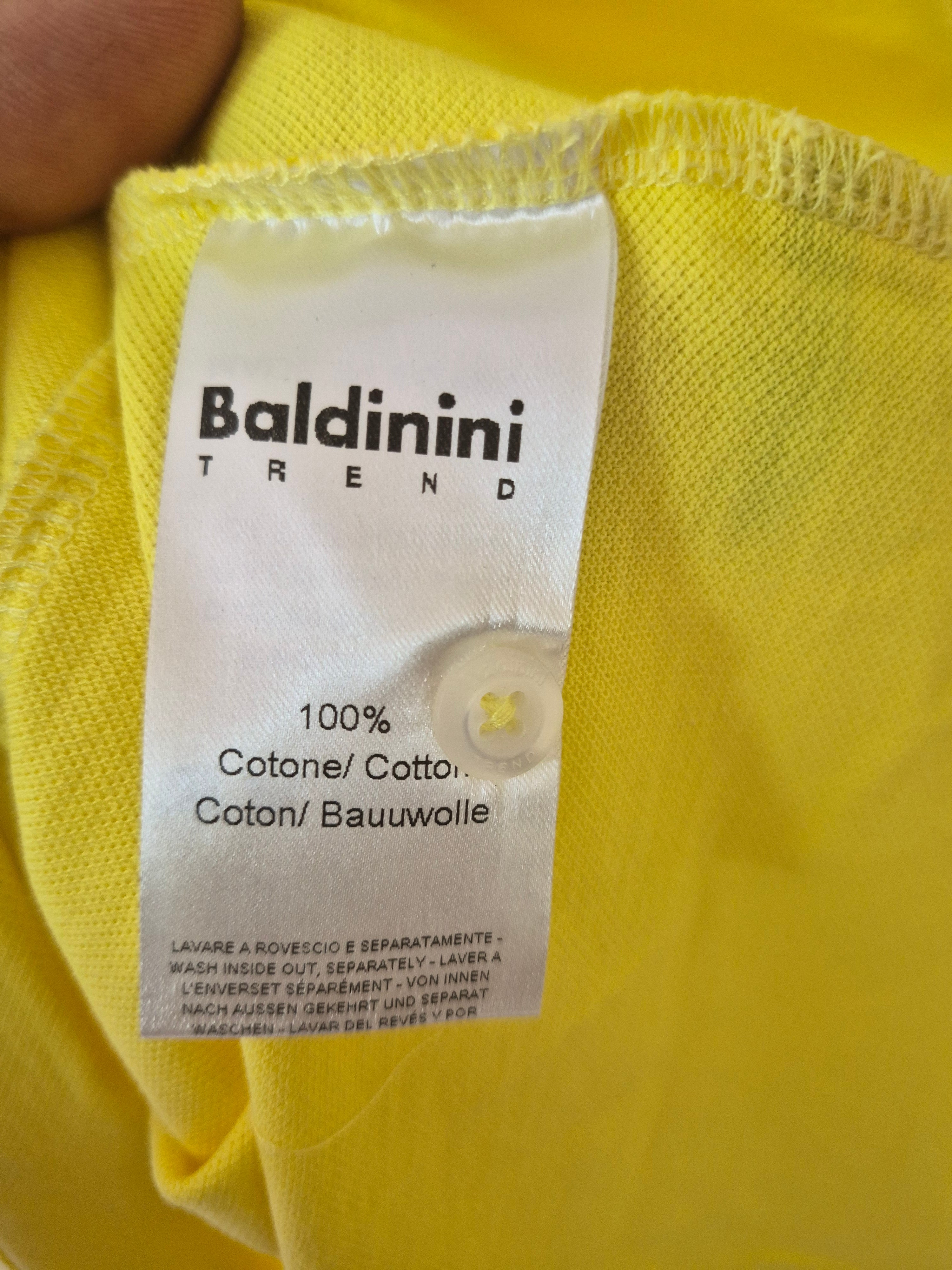 BALDININI TREND YELLOW LOGO POLO SHIRT MEN'S 2XL/3XL BNWT MADE IN ITALY RRP £200