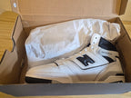 NEW BALANCE 650 WHITE BLACK LEATHER HIGH TOP TRAINERS UK 8.5 EU 43 BNIB RRP £120