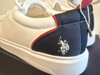 U.S. POLO ASSN. ATHOS MEN'S WHITE CANVAS CASUAL SHOES UK 8.5/9 OR 9/9.5 BRAND NEW FULL BOX RRP £70