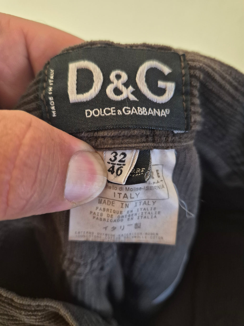 MENS DOLCE & GABBANA D&G DISTRESSED BROWN CORDUROY JEANS W32 L32 MADE IN ITALY RRP £395