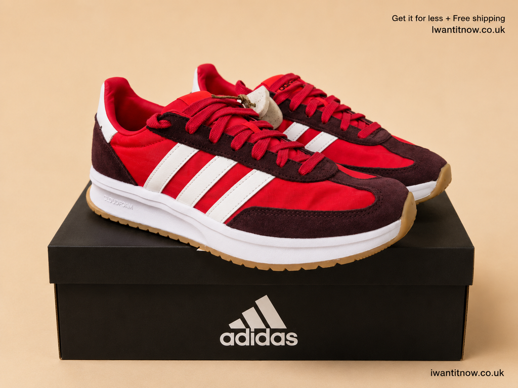 ADIDAS RUN 70S 2.0 TRAINERS RED/WHITE/GUM – UK 7 – BRAND NEW WITH BOX