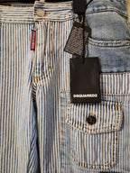 DSQUARED2 PATCHWORK BELL BOTTOM JEANS WOMEN'S IT 36 UK 4 BLUE BNWT RRP £690