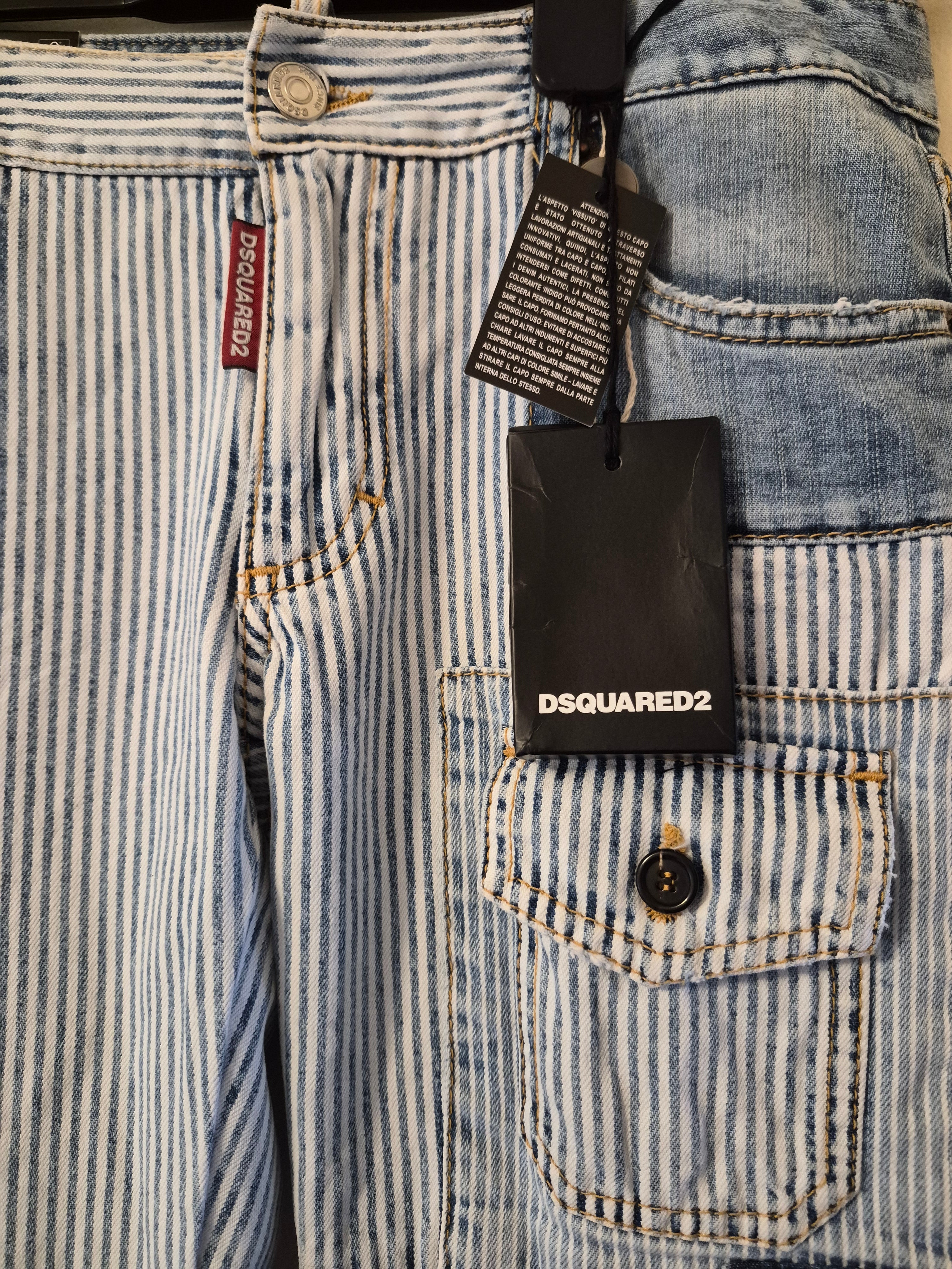 DSQUARED2 PATCHWORK BELL BOTTOM JEANS WOMEN'S IT 36 UK 4 BLUE BNWT RRP £690