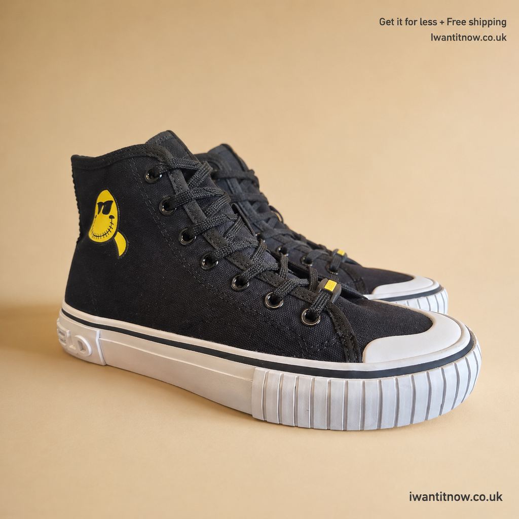 KARL LAGERFELD BLACK HIGH TOP CANVAS TRAINERS UK 6 WOMEN'S NEW NO BOX RRP £169