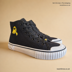 KARL LAGERFELD BLACK HIGH TOP CANVAS TRAINERS UK 6 WOMEN'S NEW NO BOX RRP £169