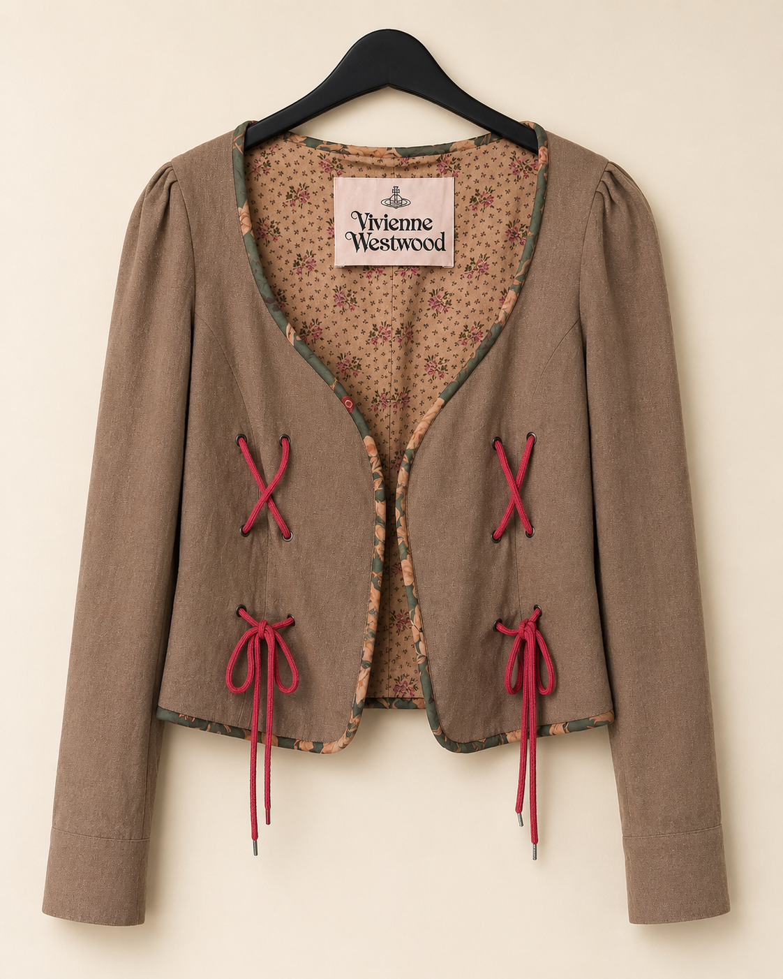 VIVIENNE WESTWOOD WOMEN'S TAUPE LACE-UP JACKET – UK 8 RRP:£950