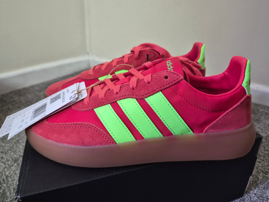 ADIDAS BARREDA DECODE TRAINERS RED/GREEN GUM – UK 5 – BRAND NEW WITH TAGS & BOX