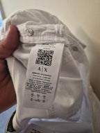 ARMANI EXCHANGE WOMEN'S WHITE MID RISE FLARE CAPRI JEANS SIZE W30 UK12 BNWT RRP £130