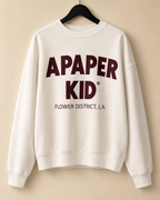 A PAPER KID OVERSIZED LOGO CREWNECK SWEATSHIRT CREAM - MENS SMALL OR WOMANS 10/12 RRP:£160