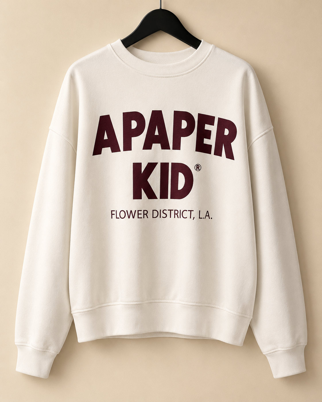 A PAPER KID OVERSIZED LOGO CREWNECK SWEATSHIRT CREAM - MENS SMALL OR WOMANS 10/12 RRP:£160