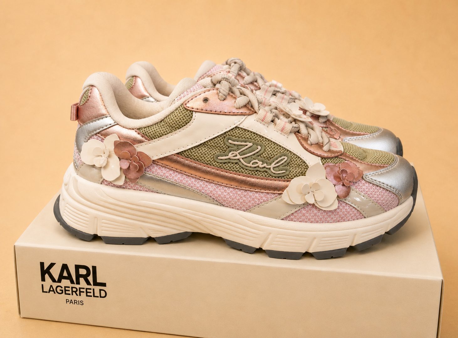 KARL LAGERFELD PARIS FLORAL CHUNKY TRAINERS WOMEN'S UK 5 NEW NO BOX RRP £199