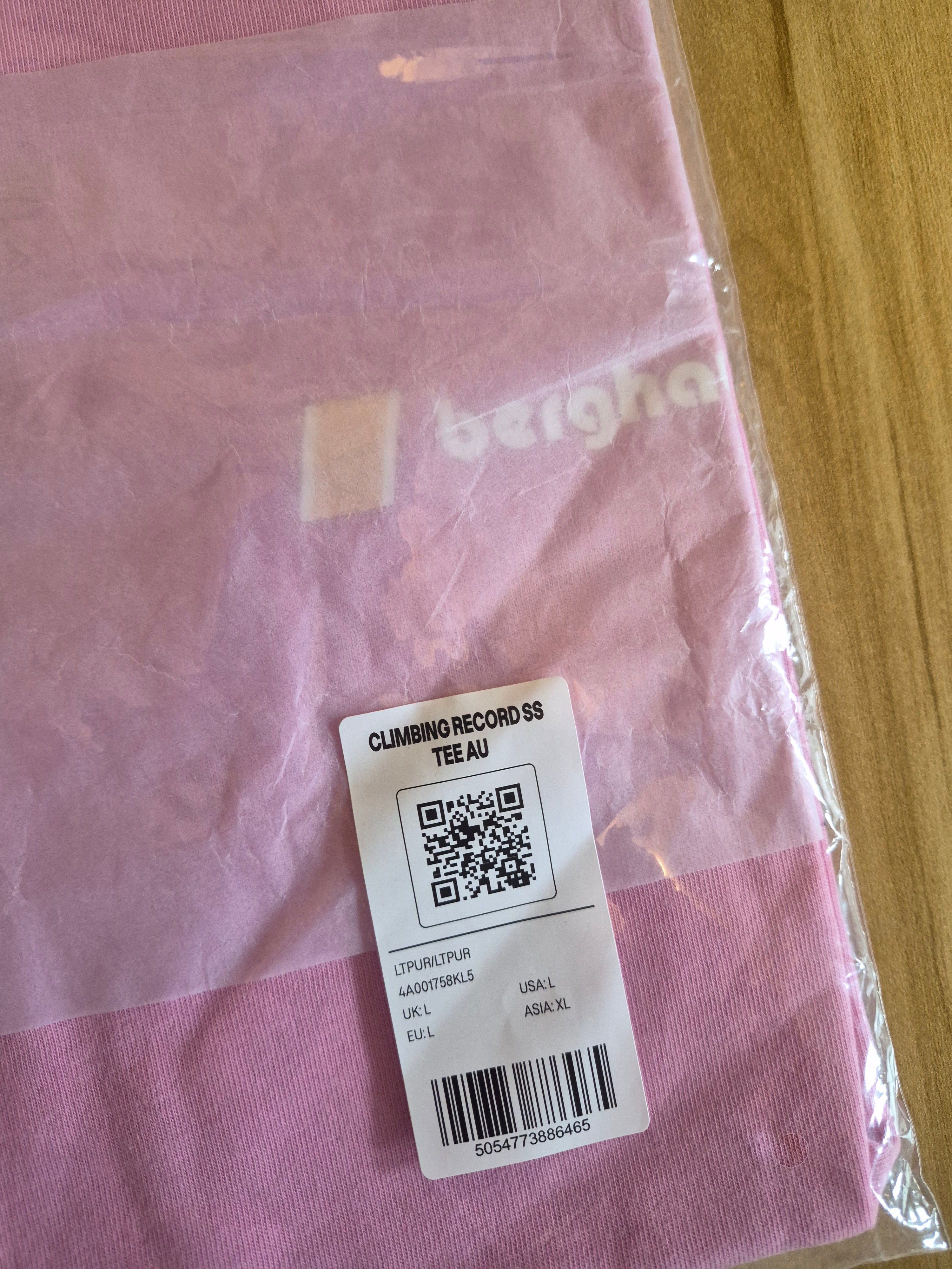 BERGHAUS WOMEN'S CLIMBING RECORDS TEE PINK UK LARGE BRAND NEW WITH TAGS AUTHENTIC RRP £35